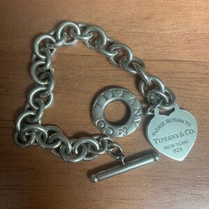 Tiffany & Co. Sterling Silver Heart Charm bracelet